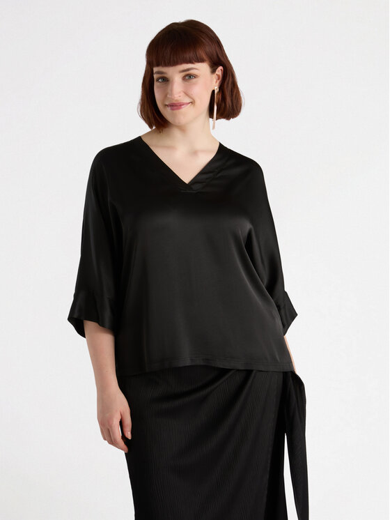 Fiorella Rubino Fiorella Rubino Bluzka 2527L000654N033 Czarny Boxy Fit