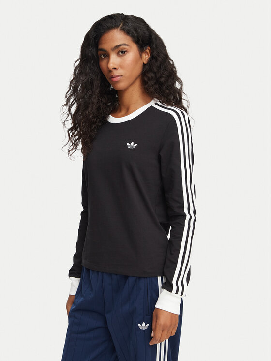 adidas Bluză 3 Stripes KD7964 Negru Slim Fit