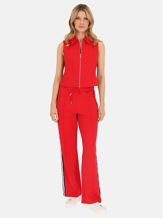 Red Button Red Button Kamizelka Zipper Czerwony Regular Fit