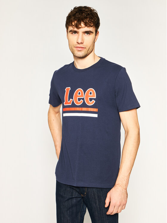 Lee Lee T-Shirt Stripe Tee L64VFQNM 112115948 Granatowy Regular Fit