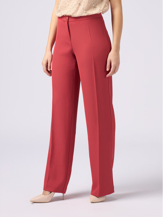 Oltre Oltre Spodnie materiałowe P295R108420N006 Czerwony Baggy Fit