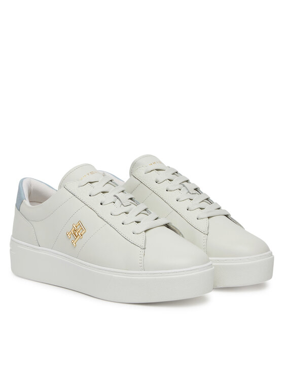 Tommy Hilfiger Tommy Hilfiger Laisvalaikio batai Platform Court Sneaker FW0FW08464 Balta