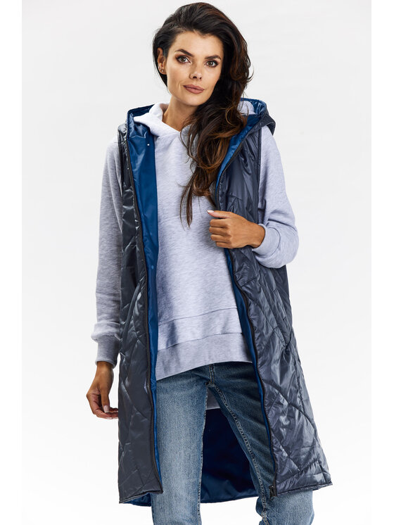 Awama Awama Bezrękawnik A683 Granatowy Basic Fit