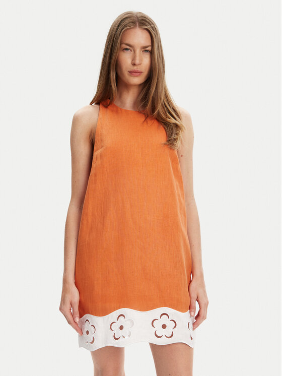 STAUD Letné šaty Mika R25S2282LN Oranžová Regular Fit