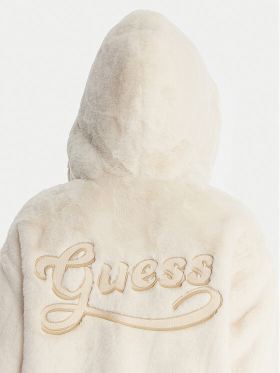 Guess Guess Кожено палто W5BL66 W3890 Екрю Regular Fit
