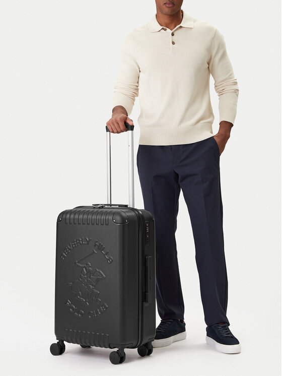 Beverly Hills Polo Club Valiză medie CEO-BHPC-M-001-08-BLACK Negru