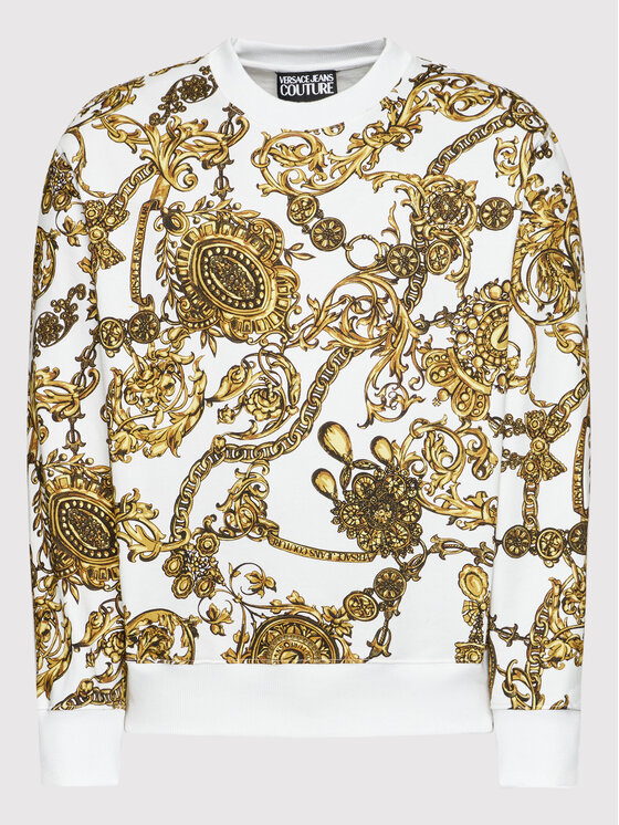 Felpa versace bianca e oro hotsell