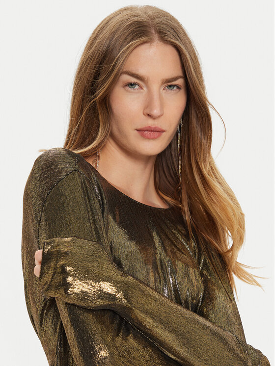 TWINSET TWINSET Koktejlové šaty 242TT2360 Zlatá Slim Fit
