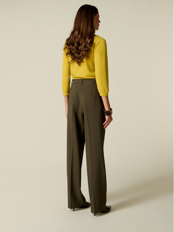 Oltre Oltre Spodnie materiałowe P041R009617N035 Zielony Baggy Fit