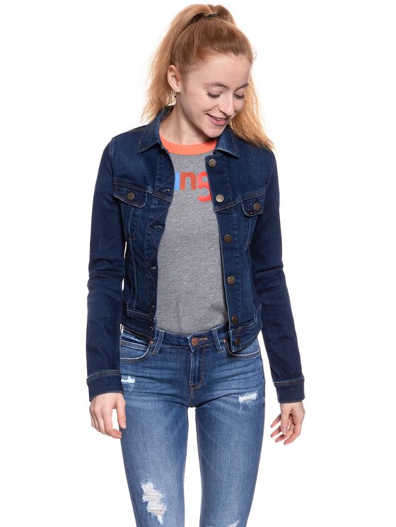 Lee Lee Kurtka damska SLIM RIDER Niebieski Slim Fit
