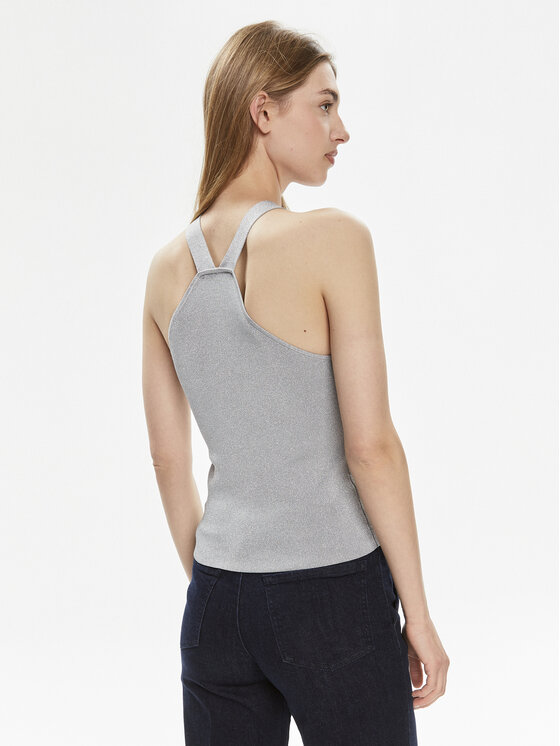 MICHAEL Michael Kors MICHAEL Michael Kors Top MS460W2AFB Argintiu Slim Fit