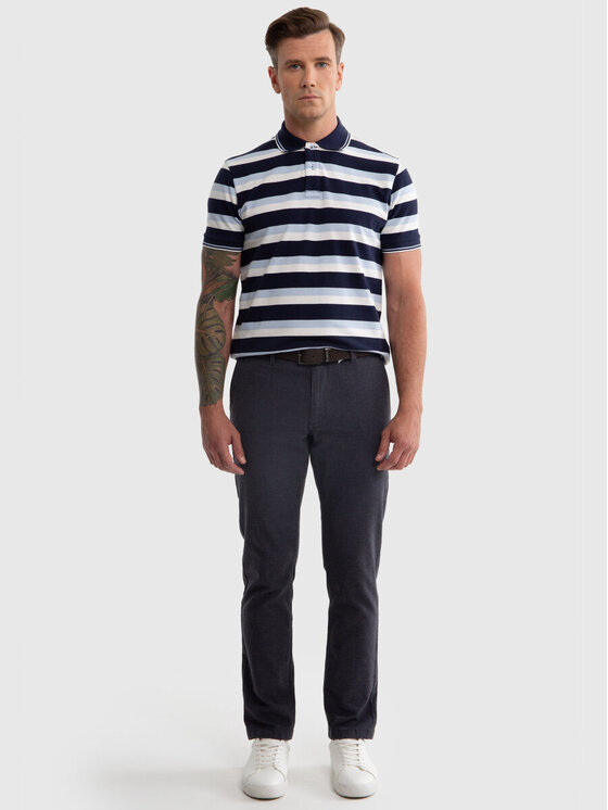 BIG STAR BIG STAR Chinosy MARCOS_402_350 Niebieski Chino Fit