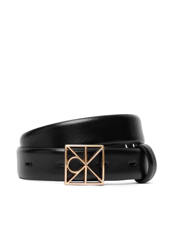 Calvin Klein Calvin Klein Дамски колан Emblem Buckle 25Mm Fixed Smooth LV04F7072G Черен