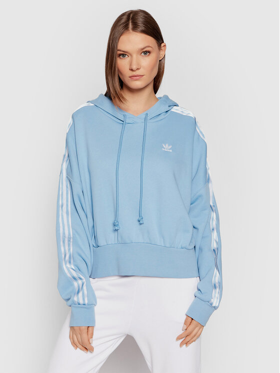 adidas Felpa adicolor Classics Satin Tape H37813 Celeste Regular Fit Modivo