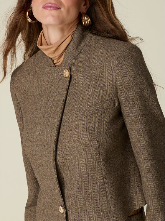 Oltre Oltre Marynarka Q038R004671N0V2 Brązowy Regular Fit