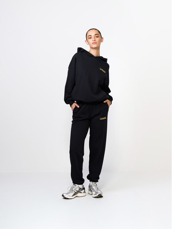 La Mania La Mania Spodnie dresowe GRANT Czarny Basic Fit