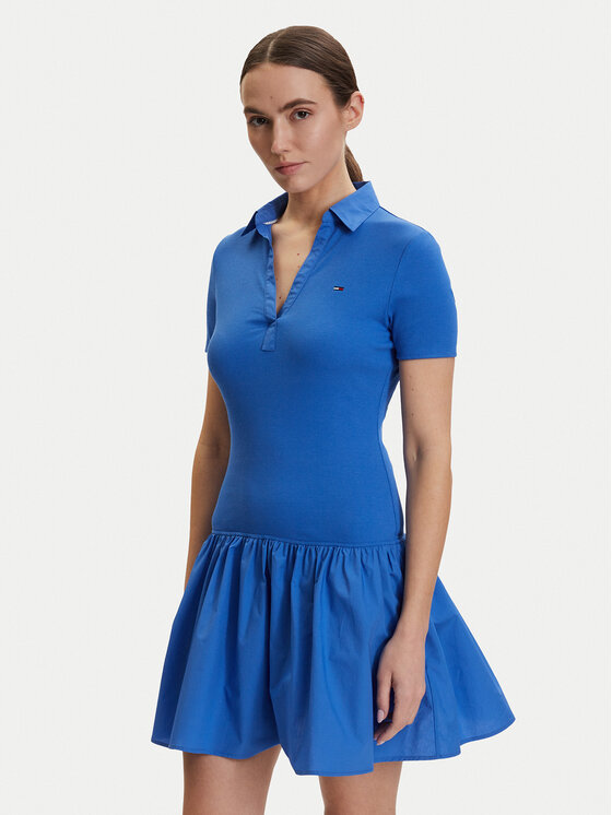 Tommy Jeans Rochie de zi DW0DW22331 Albastru Slim Fit