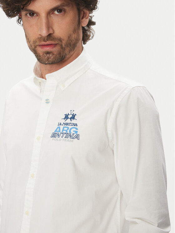 La Martina La Martina Srajca Alfred MAC601 PP483 Bela Regular Fit