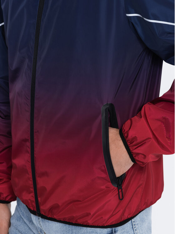 Ombre Ombre Kurtka przejściowa OM-JANP-0105 Granatowy Regular Fit