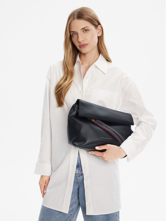 Tommy Hilfiger Tommy Hilfiger Táska Th Logotape Med Crossover AW0AW17692 Sötétkék