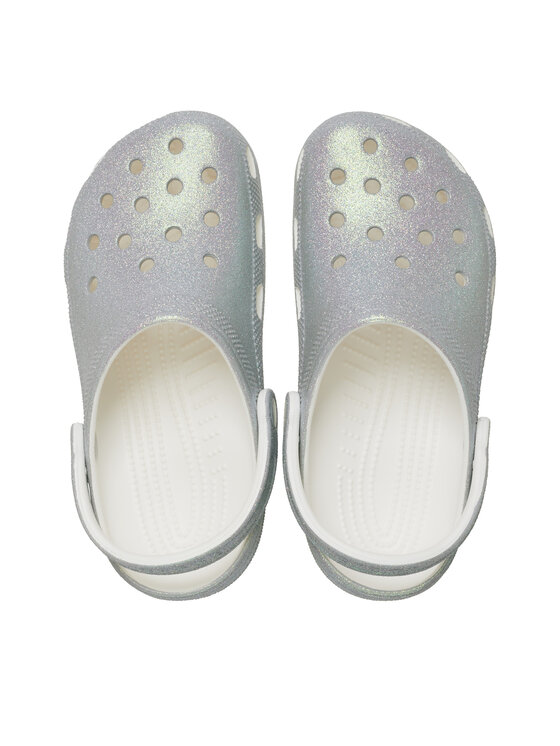 Crocs Crocs Παντόφλες Classic Iridescent Glitter Clog 211005 Ασημί