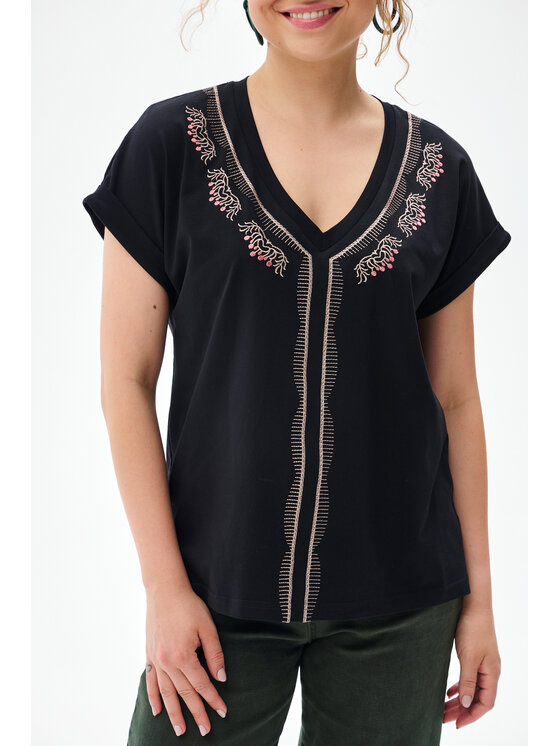 blue shadow blue shadow Bluzka Calen Czarny Regular Fit