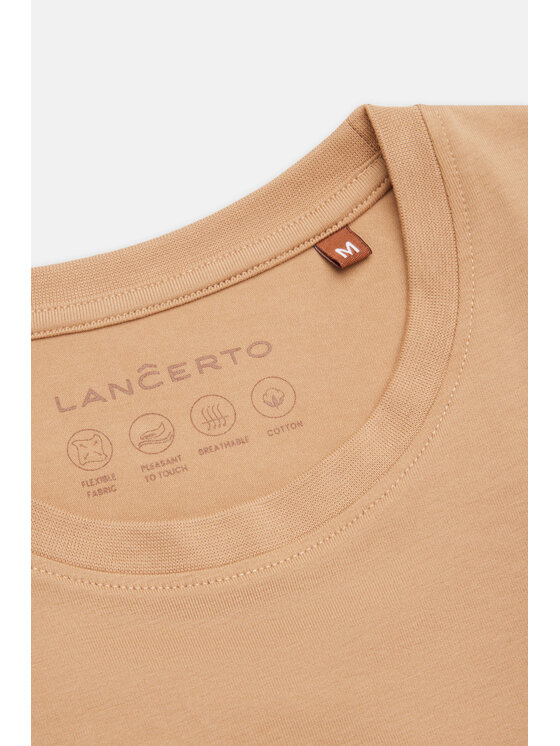 Lancerto Lancerto T-Shirt Jeffrey TS073124000038 Beżowy Regular Fit