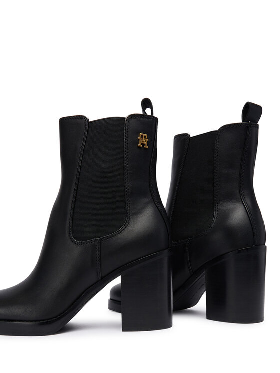 Tommy Hilfiger Tommy Hilfiger Škornji Square Toe Chelsea High Block Hl FW0FW08844 Črna
