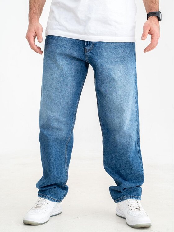 Jigga Wear Jigga Wear Jeansy Spodnie Jeansowe Baggy Męskie Niebieskie Jigga Wear Crown copy XL Niebieski Baggy Fit