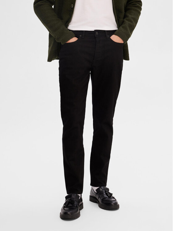 Selected Homme Pantaloni chino 16090492 Negru Slim Tapered Fit