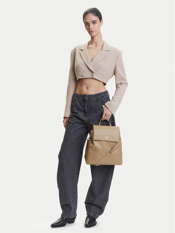 Calvin Klein Calvin Klein Ruksak Ck Flap Backpack With Conv Strap K60K613038 Béžová