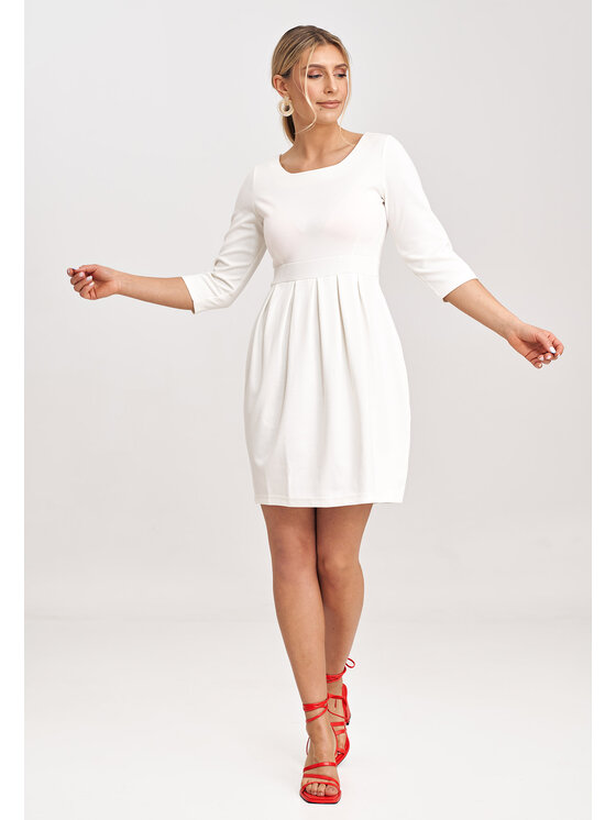 FIGL FIGL Sukienka koktajlowa M1027 Écru Regular Fit