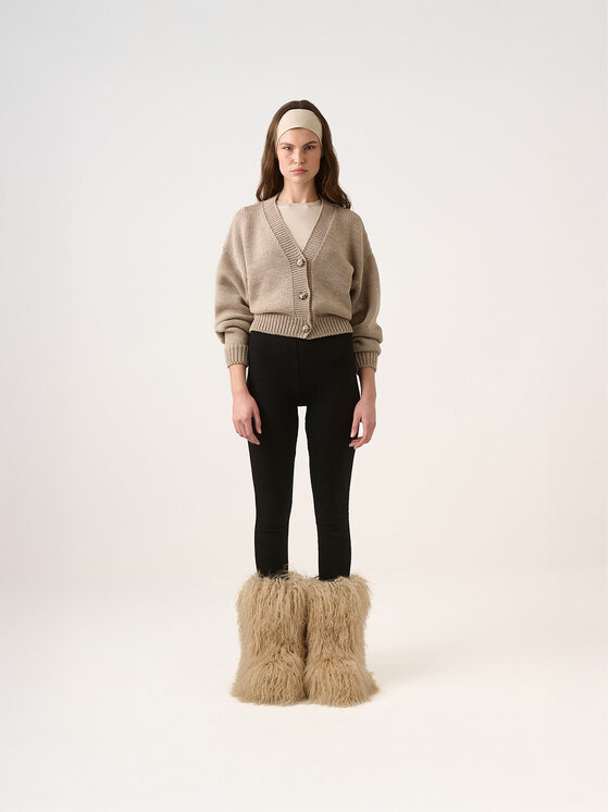 La Mania La Mania Sweter NATIE Beżowy Classic Fit