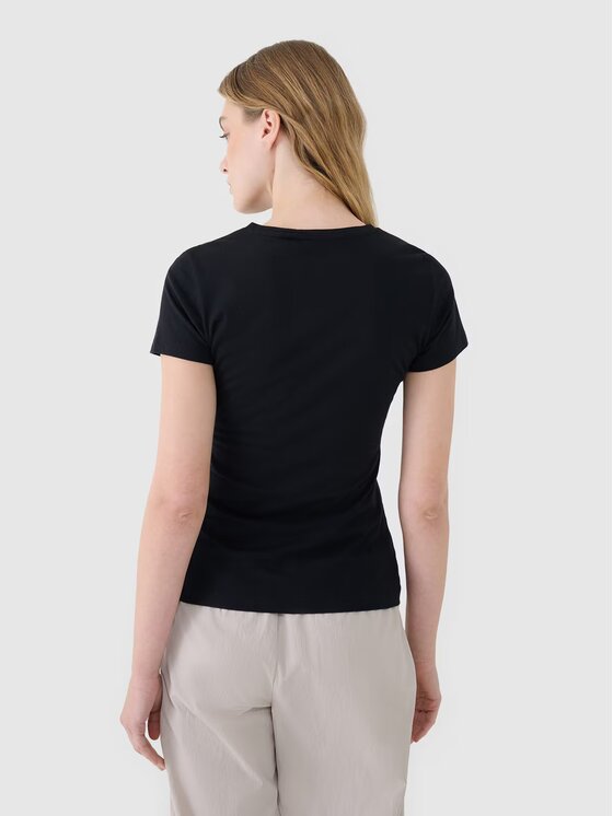 4F 4F T-Shirt 4FWSS25TTSHF1995-20S Μαύρο Slim Fit