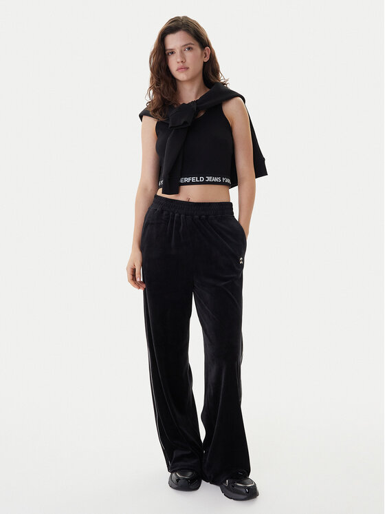 KARL LAGERFELD KARL LAGERFELD Spodnie dresowe B1W10022 Czarny Regular Fit