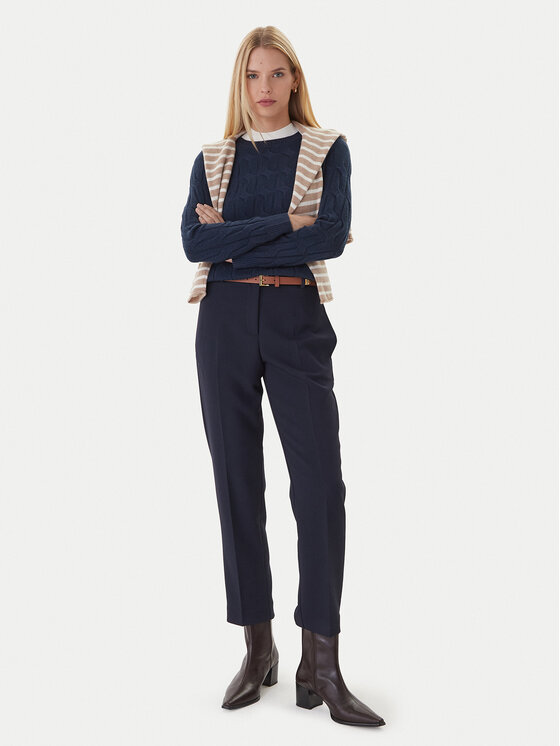 Tommy Hilfiger Tommy Hilfiger Hlače iz tkanine WW0WW48355 Mornarsko modra Straight Fit