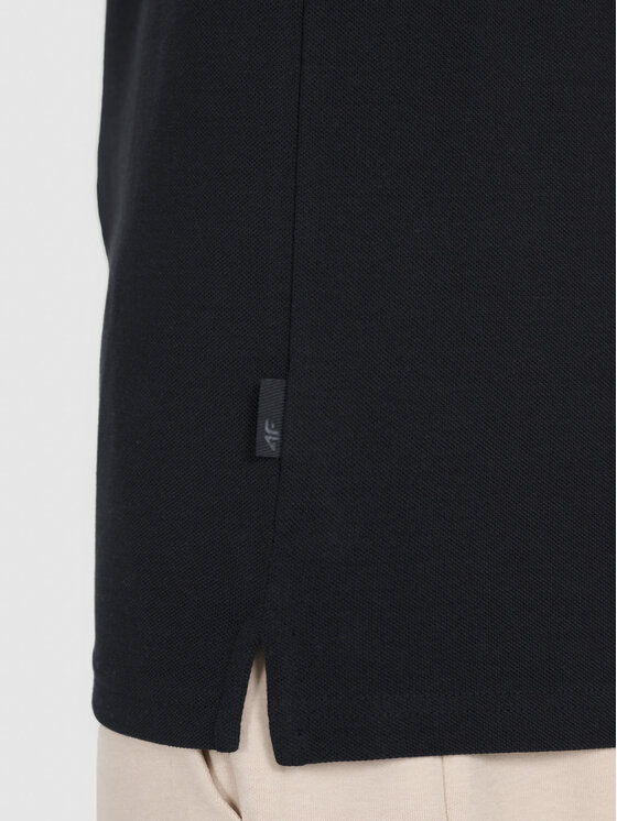 4F 4F Polo MIDSHOP TEXTILE Czarny Regular Fit
