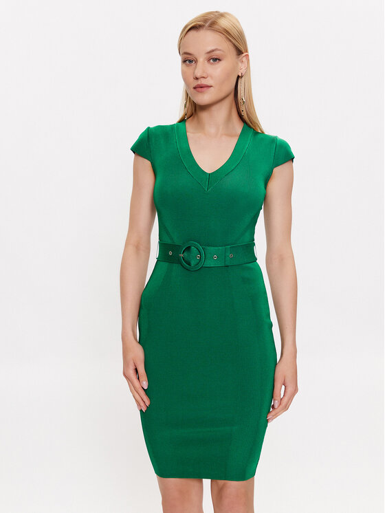 Marciano Guess Pletena obleka 3YGK97 5036Z Zelena Bodycon Fit