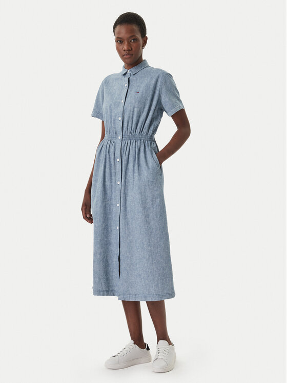 Tommy Jeans Tommy Jeans Marškinių tipo suknelė DW0DW18556 Mėlyna Relaxed Fit