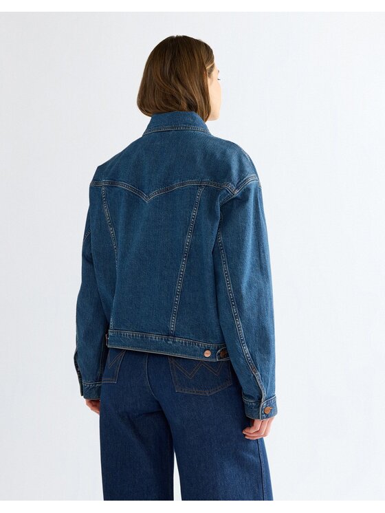 Wrangler Wrangler Kurtka jeansowa COWGIRL JACKET Niebieski Regular Fit