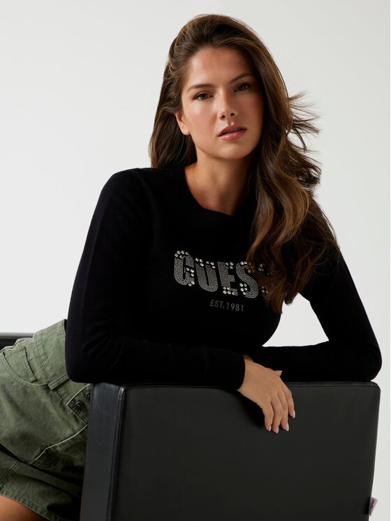 Guess Guess Пуловер 178749 Черен Classic Fit