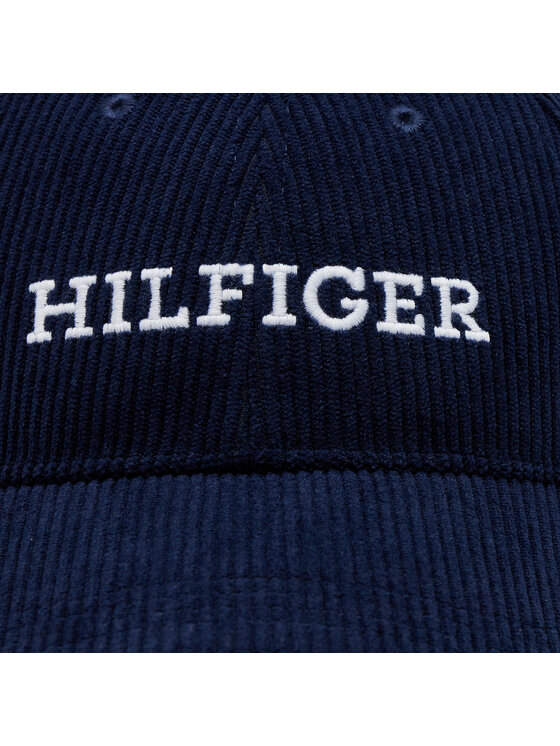 Tommy Hilfiger Tommy Hilfiger Czapka z daszkiem Monotype Cordoroy Cap AM0AM11990 Granatowy