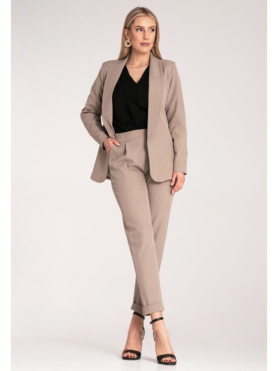 FIGL FIGL Marynarka M1175 Beżowy Regular Fit