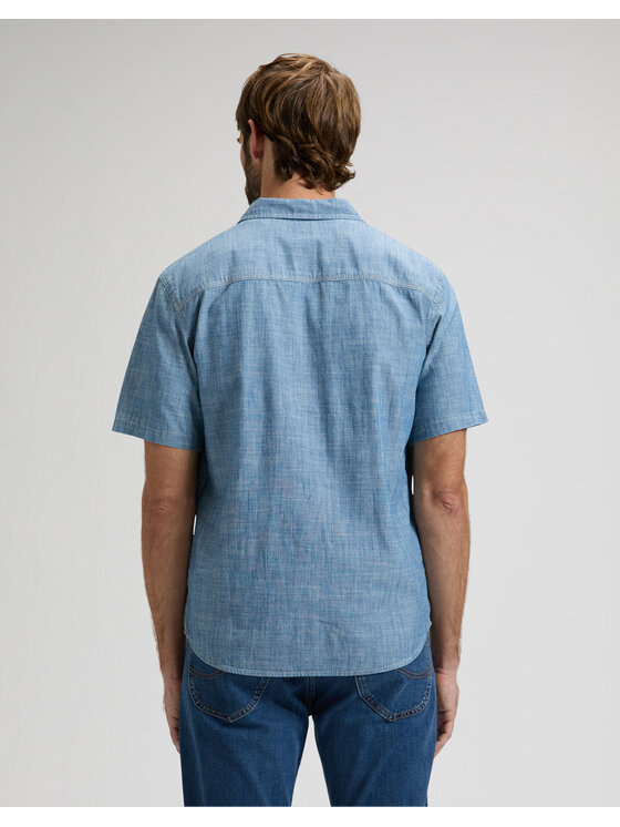 Lee Lee Koszula SS UTILITY WORKSHIRT Niebieski Regular Fit