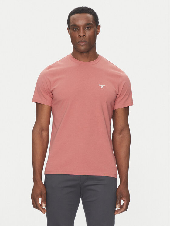 Barbour Męski T-Shirt, rozmiar L, Różowy, Essential Sports MTS0331PI55