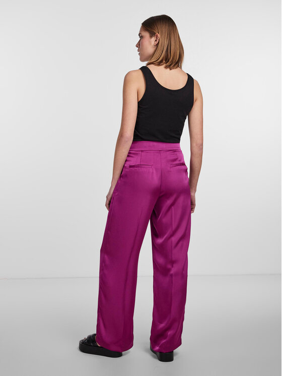 Pieces Pieces Auduma bikses 17143555 Violets Wide Leg