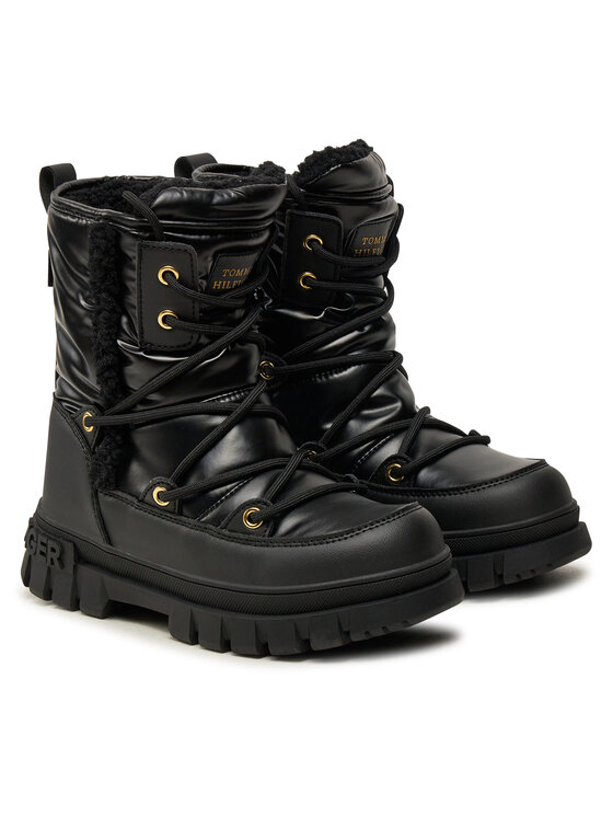 Tommy Hilfiger Tommy Hilfiger Śniegowce Fur Boot T3A5-33610-1695 S Czarny