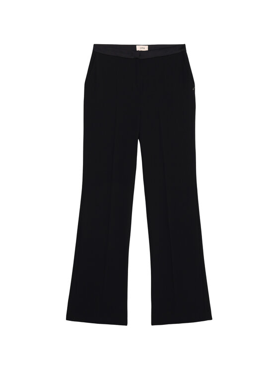 Oltre Oltre Pantaloni di tessuto P024R108780N033 Nero Regular Fit