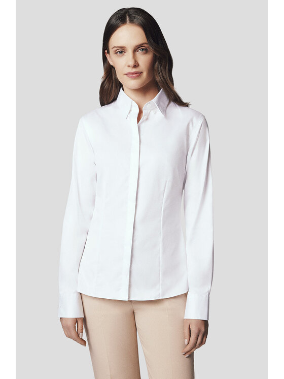 Lancerto Lancerto Koszula Koszula Damska Biała Bawełniana Varda Slim KO073224000067 Biały Slim Fit
