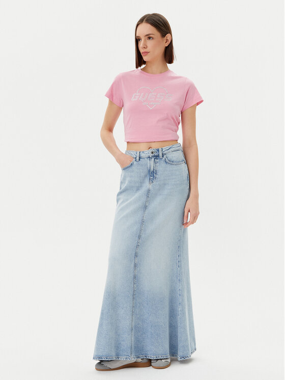 Guess Guess Marškinėliai V5GI10 K9RM1 Rožinė Regular Fit